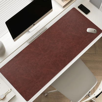 Leather Desk pad for Computer and laptops, Ideal for Gaming and Office use, Large Mouse pad and Keyboard mat,Desk mat Special for Man. A complimentary Wrist pad and Phone Stand.(Brown, 15.7"x 31.5")
