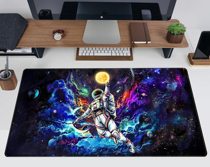 Astronaut Desk Space Mouse Pad for Boys - Galaxy Gaming Mouse Pad, 31.5x15.7in, Stitched Edges