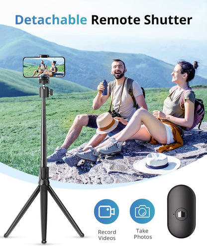 UBeesize Extendable Phone Tripod, Flexible Tripods with Remote, 3 in 1 Selfie Stick with Gopro Mount, iPhone Stand for Recording, Volgging, Live Streaming Fit for Cell Phones, Canon Sony Cameras