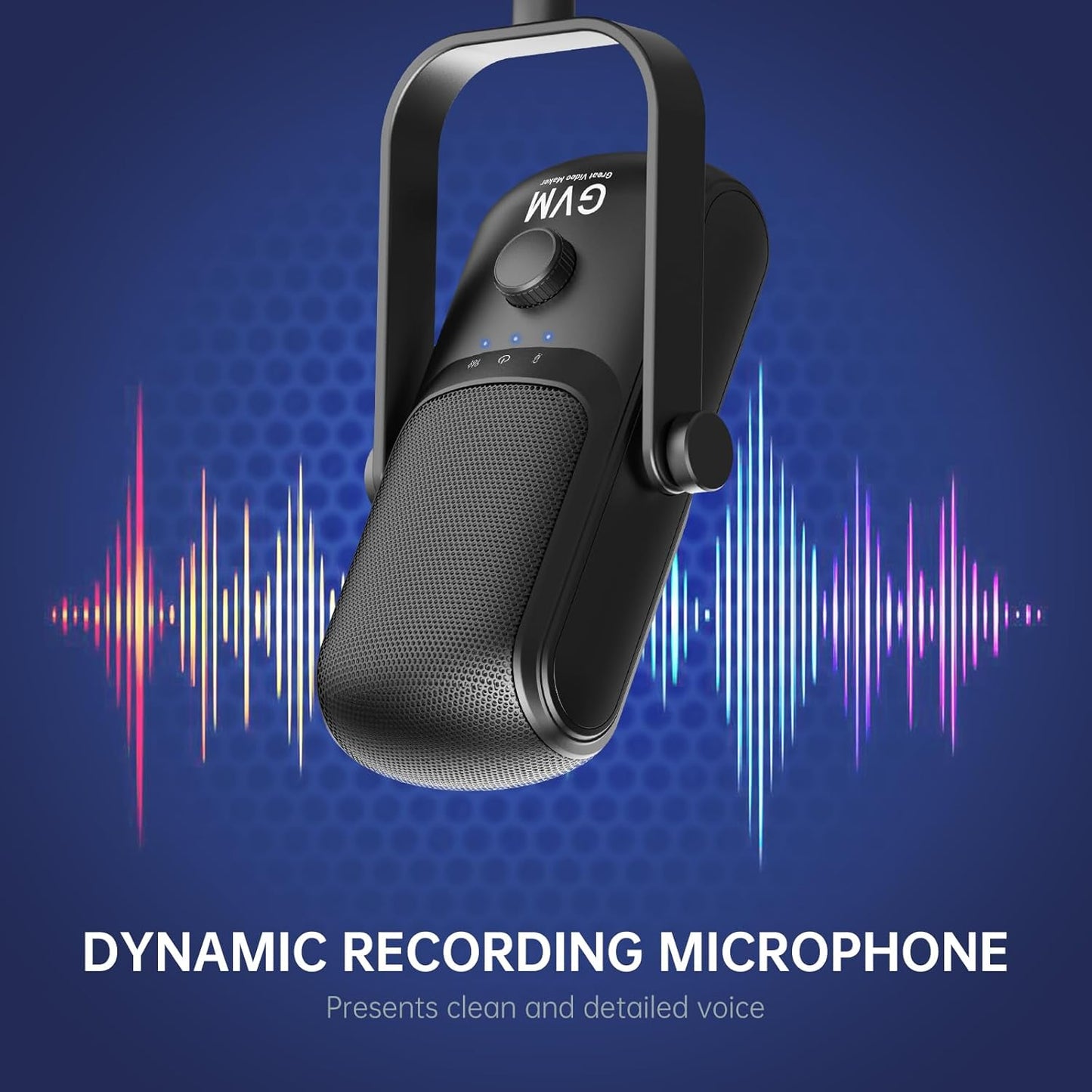 GVM Condenser Microphone, USB Type-C Podcast Recording Microphone for Vocal Voice-Over Streaming Studio Metal Mic with Mic Mute Headphone Jack Monitoring Volume Control Vocal Mic for Singing YouTube