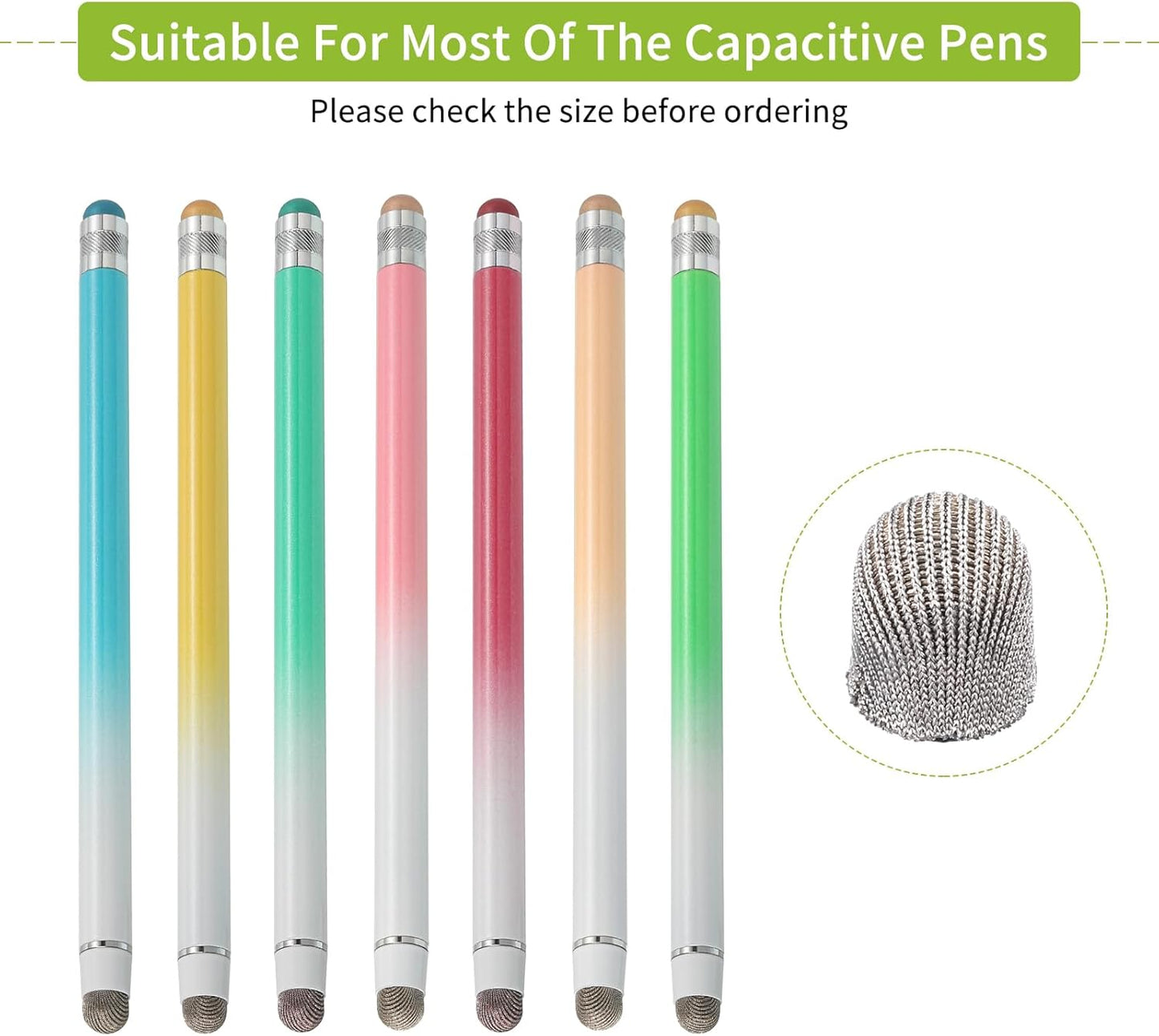MECCANIXITY 10Pcs Replacement Fiber Mesh Tips for Stylus Pens 5.5mm Suitable for Capacitive Touch Screen,High Sensitivity,Soft,No Scratch Screen Pen Tip