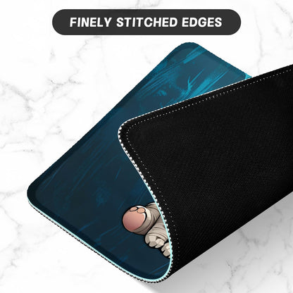 ITNRSIIET Mouse Pad with Stitched Edge Premium Textured Smooth Precise Operation Waterproof Washable Non-Slip Rubber Base Desktop Protection Mat, 10.2×8.3×0.12 inches, Pretty Elephant