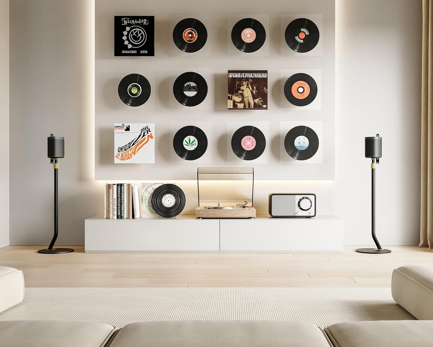 FITUEYES Design Universal Speaker Stand, Adjustable Height Speaker Stands Pair for Satellite & Small Bookshelf Speaker up to 11LBS, Extend 27.5” to 39.3” for Multi-Audio, Master Series