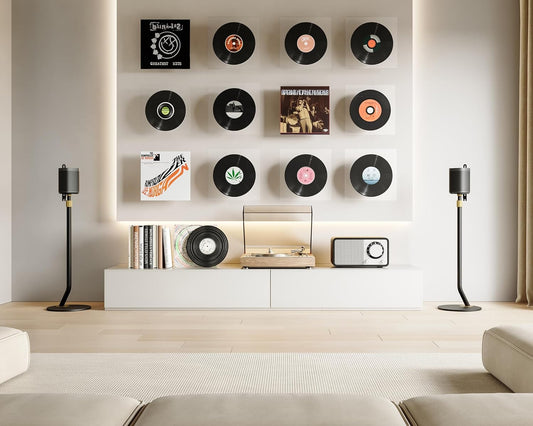 FITUEYES Design Universal Speaker Stand, Adjustable Height Speaker Stands Pair for Satellite & Small Bookshelf Speaker up to 11LBS, Extend 27.5” to 39.3” for Multi-Audio, Master Series