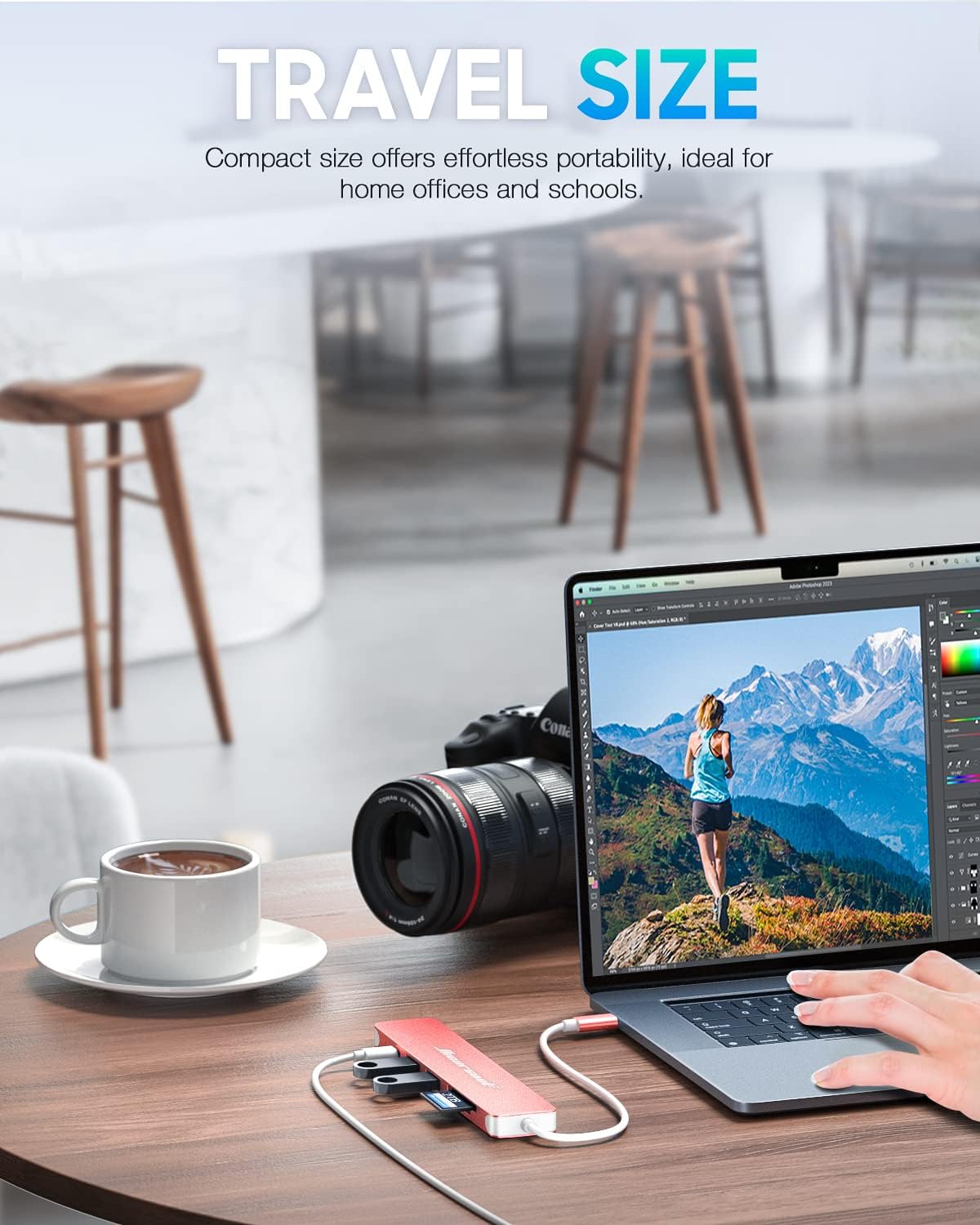 Hiearcool USB C Hub,USB-C Dongle,7IN1 USBC to HDMI Multple Adapter Compatible for MacBook Dell Lenovo Asus Thunderbolt 3 Thunderbolt 4 Type C Docking Station (HDMI USB3.0 TF/SD PD)-Rose Gold