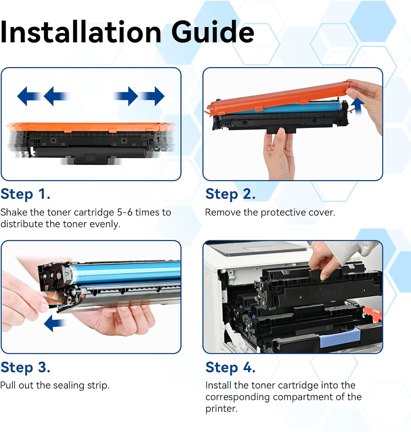 LEMERO 210A Compatible Toner Cartridges Replacement for HP 210A 210X Toner Cartridges Set for HP Color Pro 4201dn 4201dw MFP 4301dw 4301fdn 4301fdw Printer 4 Pack (with Chip for HP210A)
