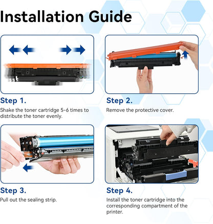 LEMERO 210A Compatible Toner Cartridges Replacement for HP 210A 210X Toner Cartridges Set for HP Color Pro 4201dn 4201dw MFP 4301dw 4301fdn 4301fdw Printer 4 Pack (with Chip for HP210A)