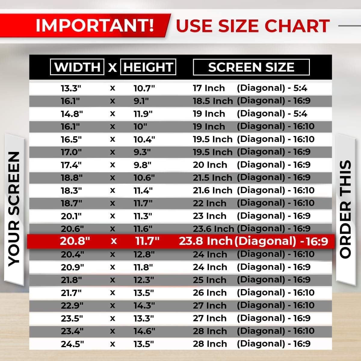 23.8 Inch 16:9 Computer Privacy Screen Filter for Monitor - Privacy Shield and Anti-Glare Protector