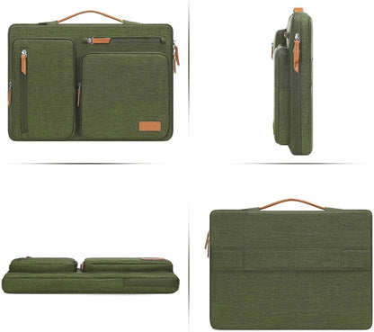 MOSISO 360 Protective Laptop Case 14 inch, 14 inch Laptop Sleeve Compatible with HP Lenovo Dell ASUS Acer, HP, Dell Latitude, Lenovo, Side Open Carrying Case with 4 Zipper Pockets&Handle, Olive Green
