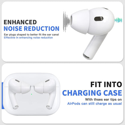 4 Pairs Ear Tips for AirPods Pro 1 & 2 [Relief Pain] [Fit in Case] Noise Cancellation Add Grip Sport Earbuds [US Patent Registered] (Small)