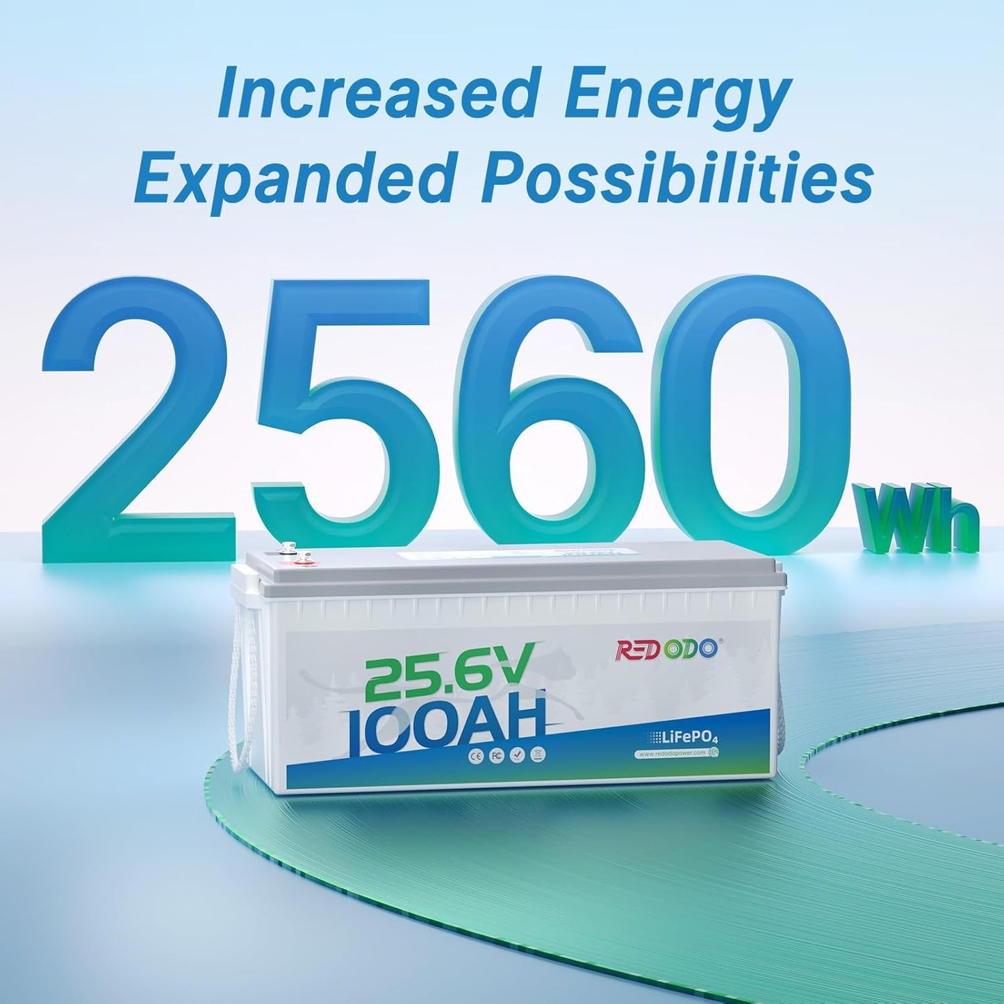 Redodo 24V 100Ah LiFePO4 Lithium Battery, 2560W Power, 100A BMS, Up to 15000 Deep Cycles Perfect for Solar Off-Grid System, Marine, Trolling Motor, Backup Power, 3 Pack