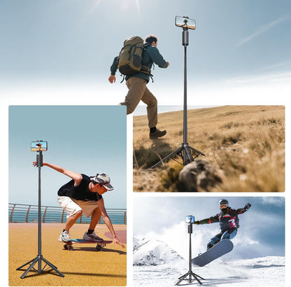 Auto Face Tracking Tripod,67''Phone Tripod for iPhone,360° Rotation Follows Your Movement,Bluetooth Remote,Phone Holder for Vlog,Live Streaming, Video Call,Content Creators.