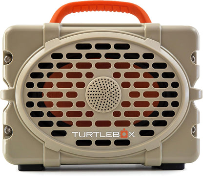 Turtlebox Original Gen 3: Portable Outdoor Bluetooth Speaker – Ultra-Loud (120dB), Waterproof (IP67), Rugged, Impact-Resistant, 3-Day Battery | Party Mode: Unlimited Pairing Stereo, Tan/Blaze Orange