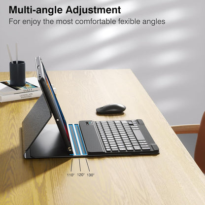 OYEEICE Keyboard Case for iPad 9th Generation - Wireless Detachable Keyboard Folio Cover with Pencil Holder for iPad 9th/8th/7th Gen 10.2 inch, iPad Pro 10.5" & iPad Air 3rd Gen - Black