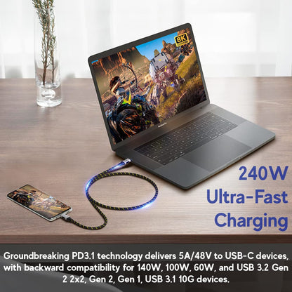 LINKUP USB 4.0 USB C to USB C Cable | Thunderbolt 4/3 Compatible | Type C Charger for MacBook and iPhone | 240W Fast Charging | 40Gbps Data Transfer | 8K@60Hz Display Cord | Use with all USB C devices