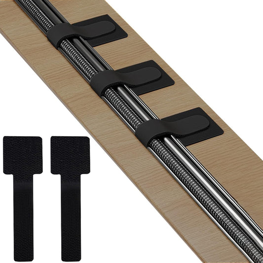 100pcs Hook and Loop Cable Ties, Sticky-Back Cable Straps, Cable Clip,Cord Organizer, Wire Management,Household & Office Essentials (Black)