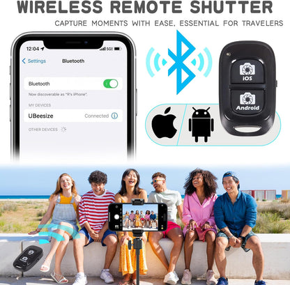 UBeesize 92’’ Cell Phone Tripod Stand with 16.5’’ Gooseneck and Remote, Overhead Tripod with Adjustable 360°Ball Head & Phone Holder for iPhone 14 Pro Max/Plus/13/12/11, Android Cell Phone