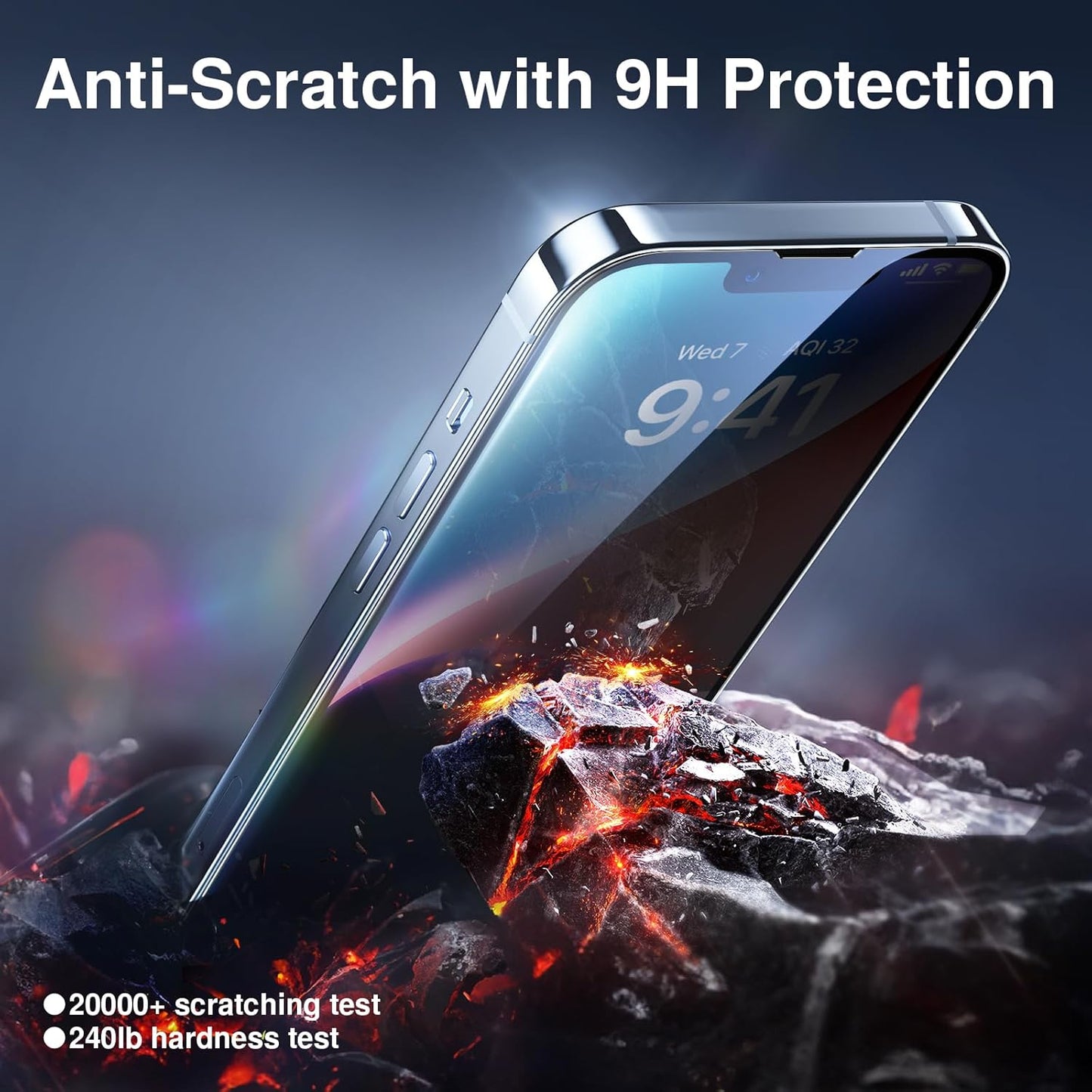 SMARTDEVIL 2+2Pack Privacy Screen Protector for iPhone 14 Pro with Camera Lens Protector,Shatterproof Tempered Glass [True 28°Anti Spy] [9H Hardness] [Automatic Dust-Elimination Install][Bubble Free]