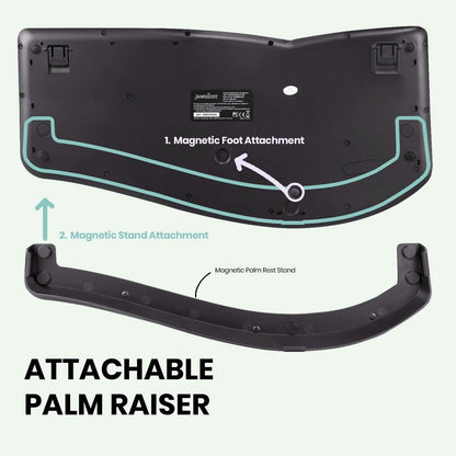Perixx PERIBOARD-330B, Wired Ergonomic Keyboard with Adjustable Wrist Rest, Illuminated Keys, and Membrane Low Profile Keys, 2 Extra USB Ports, US English Layout