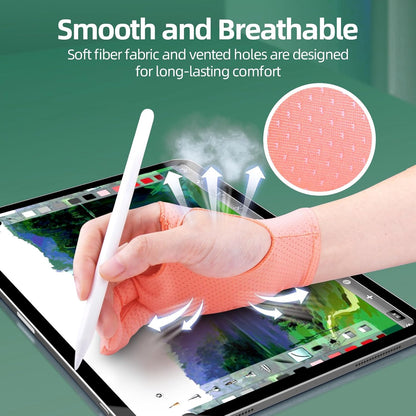 Drawing Glove Right Left Hand [Pink 2Pack] Palm Rejection Glove for iPad Surface Tablet,Graphic Tablet, Graphics Monitor Digital Art Sketching, Inking, Coloring Two Finger Artist Gloves