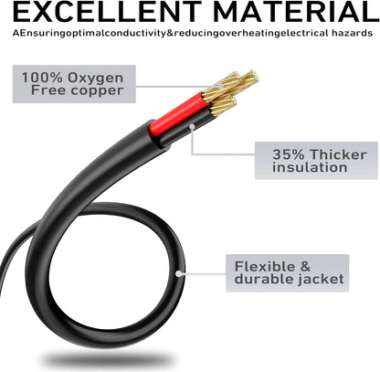 LUCKY TL Indoor Outdoor Extension Cord, 16/3 Gauge Black Long Extension Cord 25ft, Waterproof Flexible Case, Made of Pure Copper, 13A 1625W 16AWG SJTW, 3 Prong Heavy Duty Wire, ETL