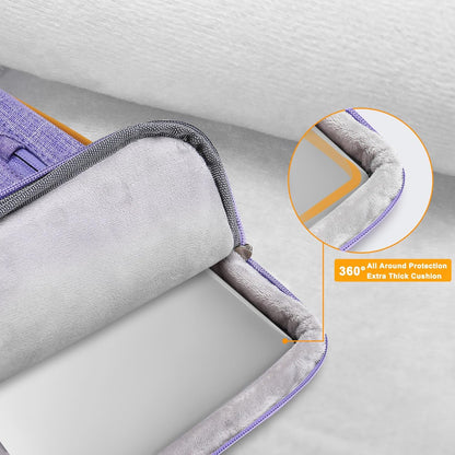 MOSISO 360 Protective Laptop Case 15 inch, 15 inch Laptop Sleeve Compatible with MacBook Air M4 M3 M2 2025 2024 2023, Dell XPS Plus, Side Open Carrying Case with 4 Zipper Pockets&Handle, Purple