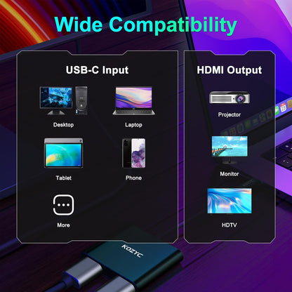 USB C to Dual HDMI Adapter 4K@60hz, Type C to HDMI Splitter Extended Display for MacBook/MacBook Pro Air Dell XPS13/15, Samsung Galaxy S9/S9+ [MST Mode (Extended displays) Only for Win OS], Green