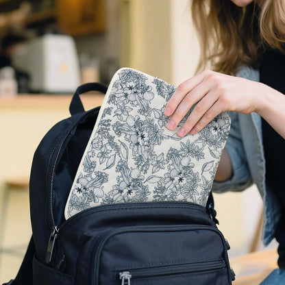 Puffy Laptop Sleeve 13-15.6 Inch Cute Quilted Laptop Protective Case Padded Floral Computer Sleeve for MacBook (B-Dark Blue, 15 Inch)