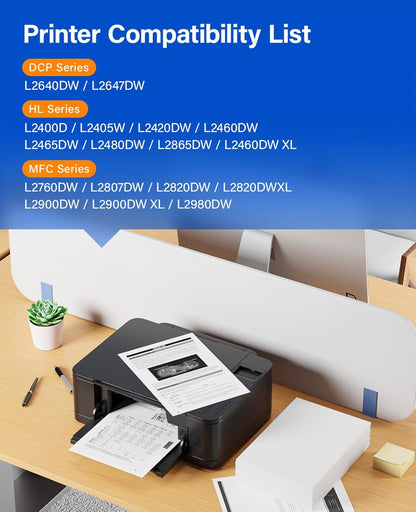 TN830XL Toner Cartridge Black 2-Pack High Yield Replacement for Brother TN830XL TN830 XL Compatible for HL-L2460DW HL-L2405W HL-L2480DW MFC-L2820DW DCP-L2640DW MFC-L2900DW HL-L2400D Laser Printer Ink