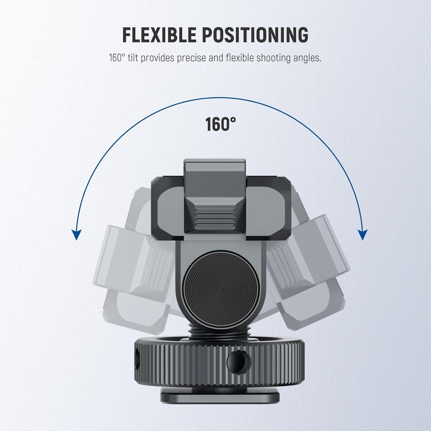 NEEWER Magnetic Mount Accessories Compatible with DJI Osmo 360 / Action 5 Pro / 4/3, Quick Release 160° Tilt Action Camera Adapter Mount with Cold Shoe, 1/4" Thread, AC012 Dark Gray