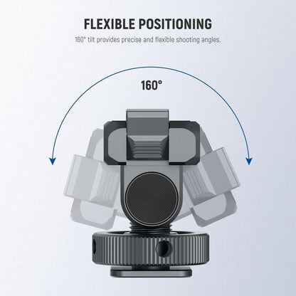 NEEWER Magnetic Mount Accessories Compatible with DJI Osmo 360 / Action 5 Pro / 4/3, Quick Release 160° Tilt Action Camera Adapter Mount with Cold Shoe, 1/4" Thread, AC012 Dark Gray