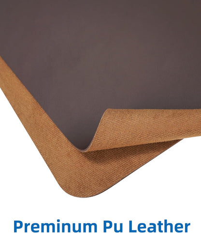 AFIING Leather Desk Pad Protector,Mouse Pad,Office Desk Mat, Non-Slip PU Leather Desk Blotter,Large desk mat,Waterproof Keyboard mat for Office/Home/Decor (Coffee,48"" x 17"")