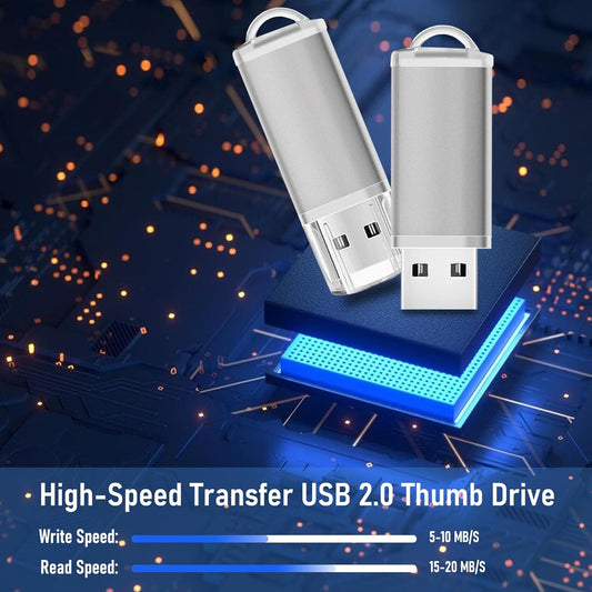 USB Thumb Drive 1GB Flash Drives 20 Pack, Nicepicten Memorias USB 2.0 Memory Stick Fat Flash Zip Drive 1 GB Jump Drives Multipack Pendrive with Landards and Lables (Sliver 1GB, 20 Pieces)