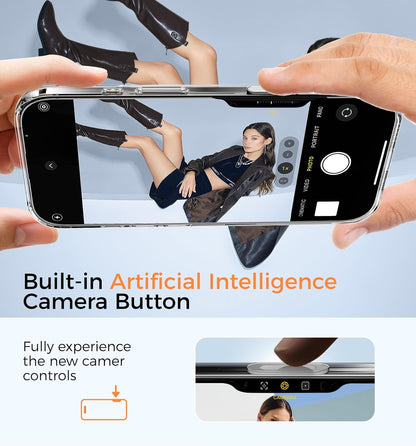 MAGIC JOHN 360° Rotatable Magnetic Invisible Stand for iPhone 16 Pro Max Case [Camera Control Button] [Compatible with MagSafe] 16FT Shockproof for iPhone 16 Pro Max Case 6.9'' with Kickstand, Clear