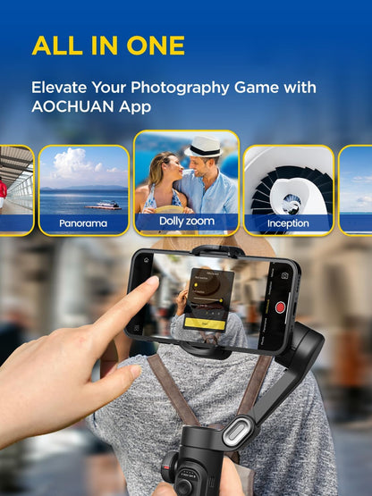 Gimbal Stabilizer for Smartphone, iPhone Gimbal w/Focus Wheel Face/Object Tracking for iPhone 16 15 Pro Max/Android Foldable 3-Axis Handheld Phone Stabilizer for Video Recording -Smart XE