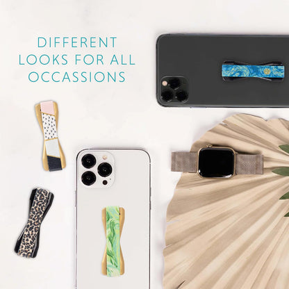 LOVEHANDLE Universal Phone Grip for Smartphones & Mini Tablets - Phone Holder for Hand - Wireless Charging Compatible - Made in The USA - in The Dahlias