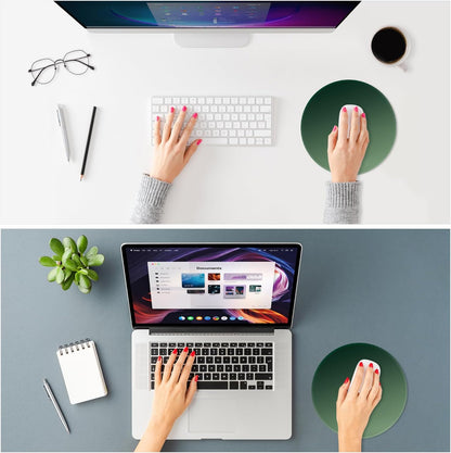 ITNRSIIET Mouse Pad Non-Slip Rubber Base Smooth Surface Stitched Edges Waterproof Durable Compatible with All Mice for Office & Gaming, Desk Accessory, Diameter 8.7 inch, Forest Gradient