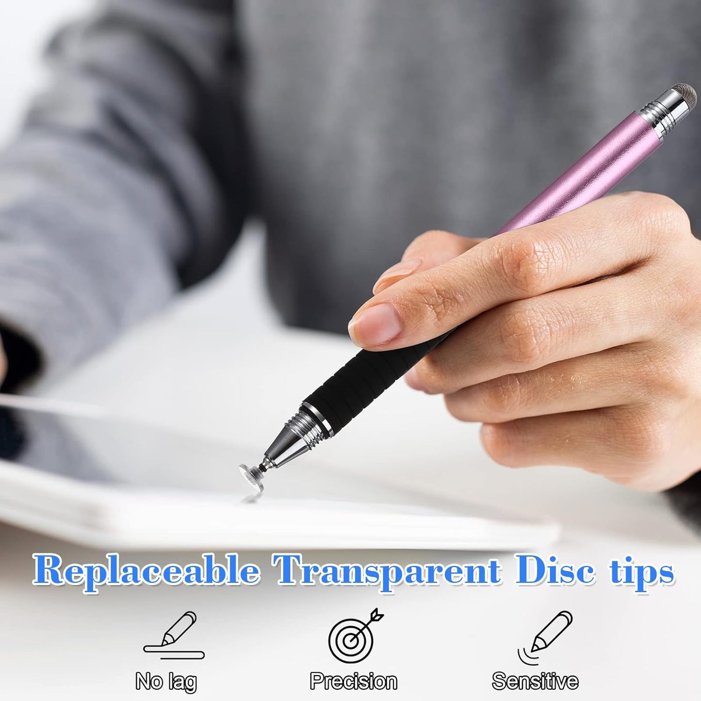 Yexiya 36 Pieces Stylus Pen Tips Replacement Tips Only High Precision Replaceable Stylus Pen Disc Tops Universal Round Shape Penpoint for Touch Screen Devices Daily Using Supplies