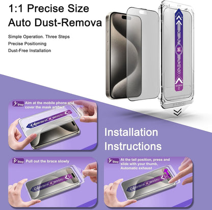 Matte Screen Protector for iPhone 17 Pro Max 6.9-Inch, Auto Dust Removal, 9H Tempered Glass, Full Cover, Anti-Fingerprint, Easy Installation, 2 Pack