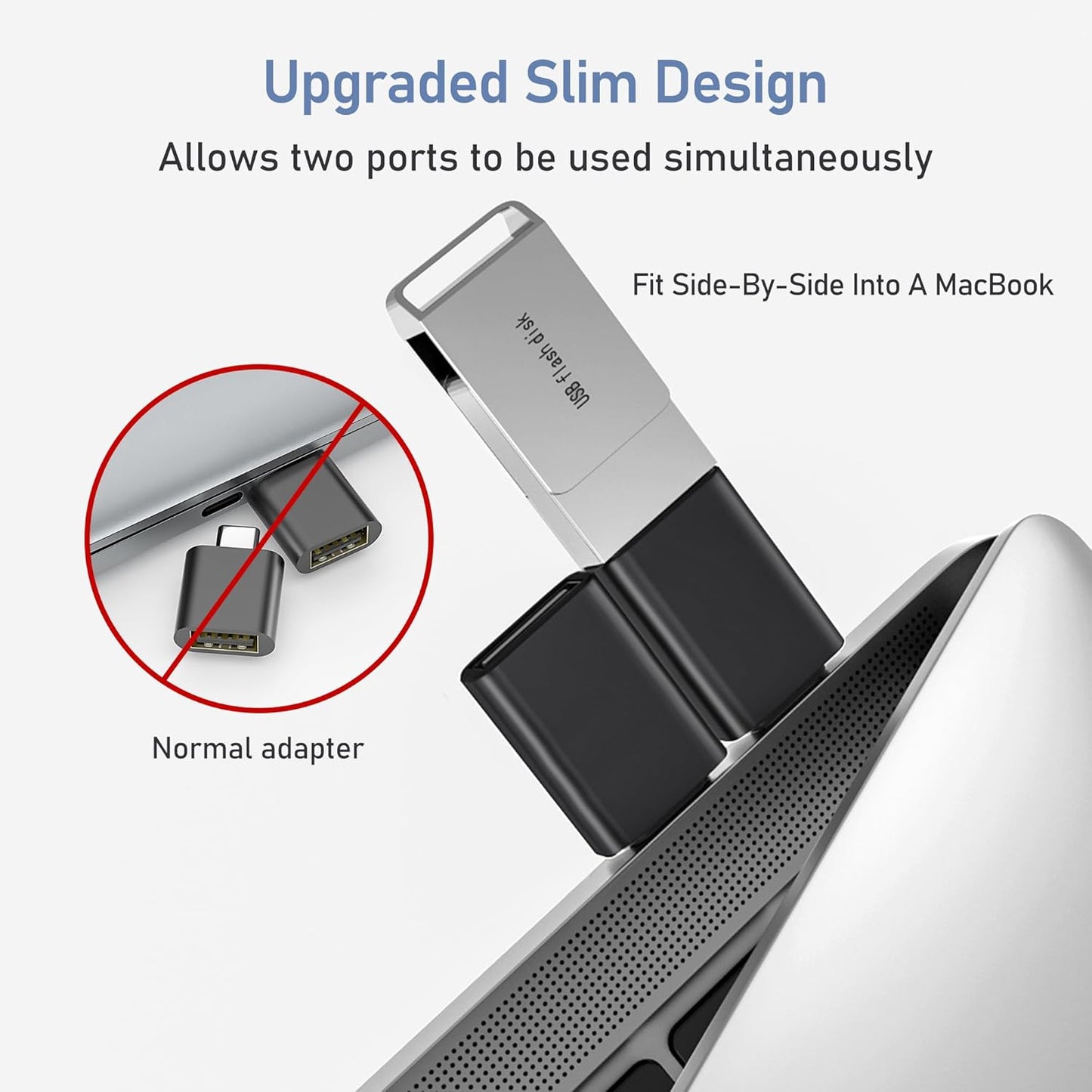 Basesailor USB C to USB Adapter 3Pack,USB C Male to USB A 3.0 Female Adapter,Type C Thunderbolt 4 OTG Converter for Apple MacBook Pro,Mac Book,iPad,Microsoft Surface Go,Samsung Galaxy S25,iPhone 17 16