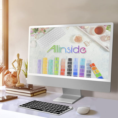 Allinside Silicone Keyboard Cover for iMac Magic Keyboard A2449/A2450, Protective Skin for iMac 24" Wireless Keyboard Released in 2021, US Layout, Black