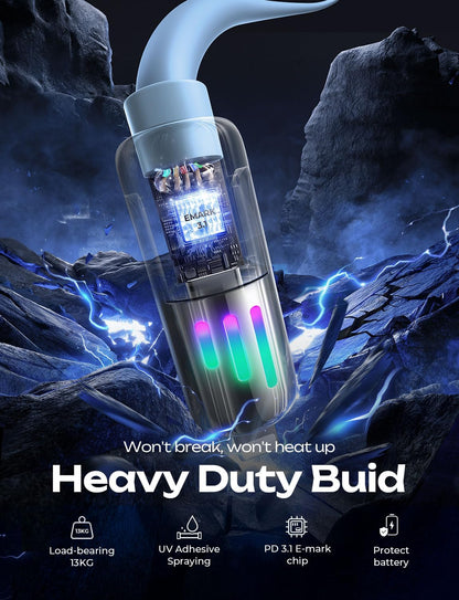 LISEN iPhone Cords Fast Charging 6 FT, 4 in 1 Charging Cable with Light, Chubby USB A/C to C/L Multi Charging Cable for iPhone 16 15 14 Pro Max/MacBook/iPad Pro/SamSungS25, Sky Blue iPhone Cord