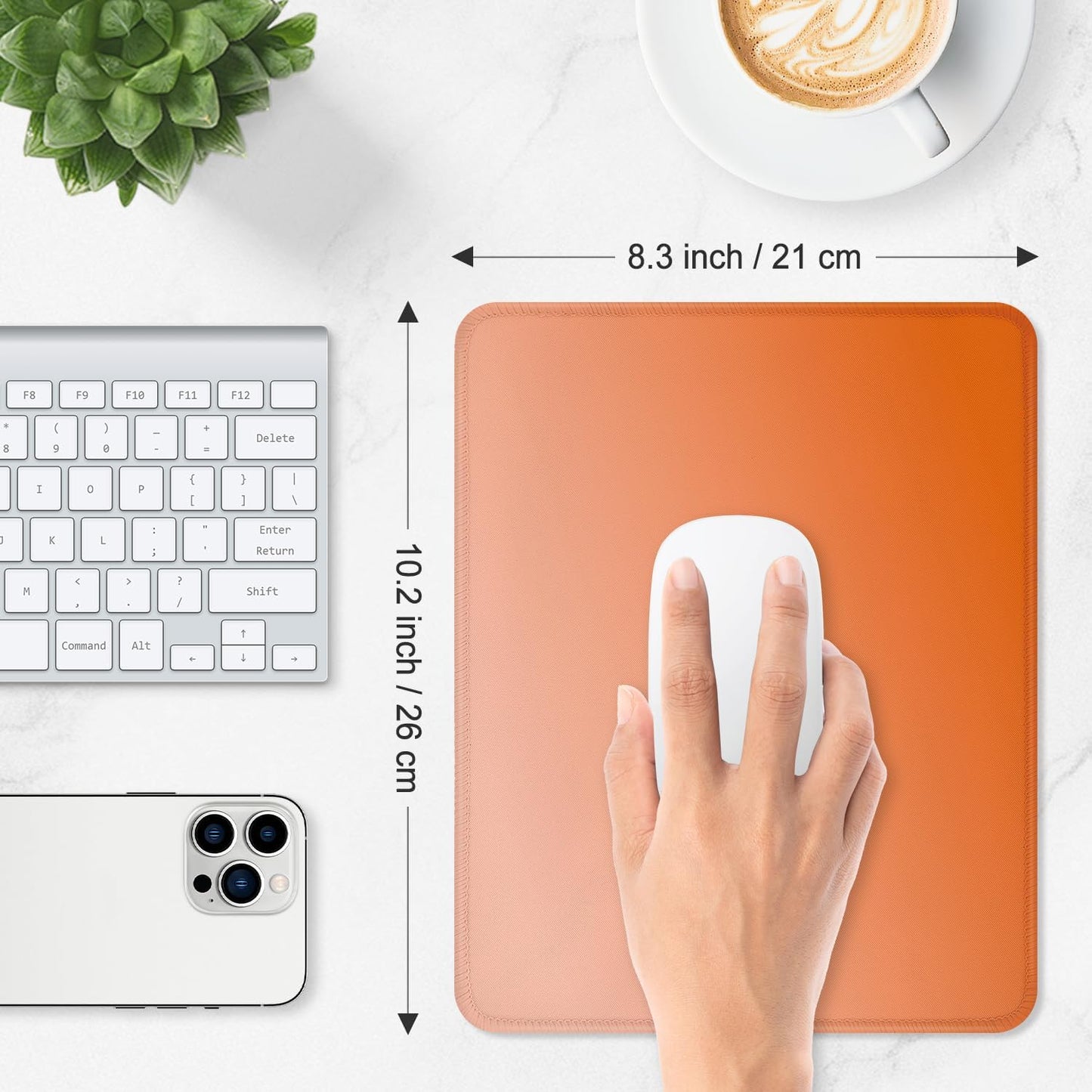 ITNRSIIET Mouse Pad Non-Slip Rubber Base Smooth Surface Stitched Edges Waterproof Durable Compatible with All Mice for Office & Gaming, Desk Accessory, 10.2x8.3x0.12 inch, Sunset Gradient