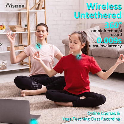 Wireless Lavalier Microphone for iPhone7-14, Wireless Clip Mic, Clip on Microphone A3d, for iPhone, iPad, Computer, Zoom Meeting, Video Recording, tiktok