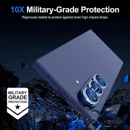 for Samsung Galaxy Z Fold 7 Camera Lens Protector, Individual Metal Ring Tempered Glass Lens Cover, [Strong Adsorption] Scratch Resistant Ultra-Thin HD Clear Lens Cover, 1 Set-Blue Ring