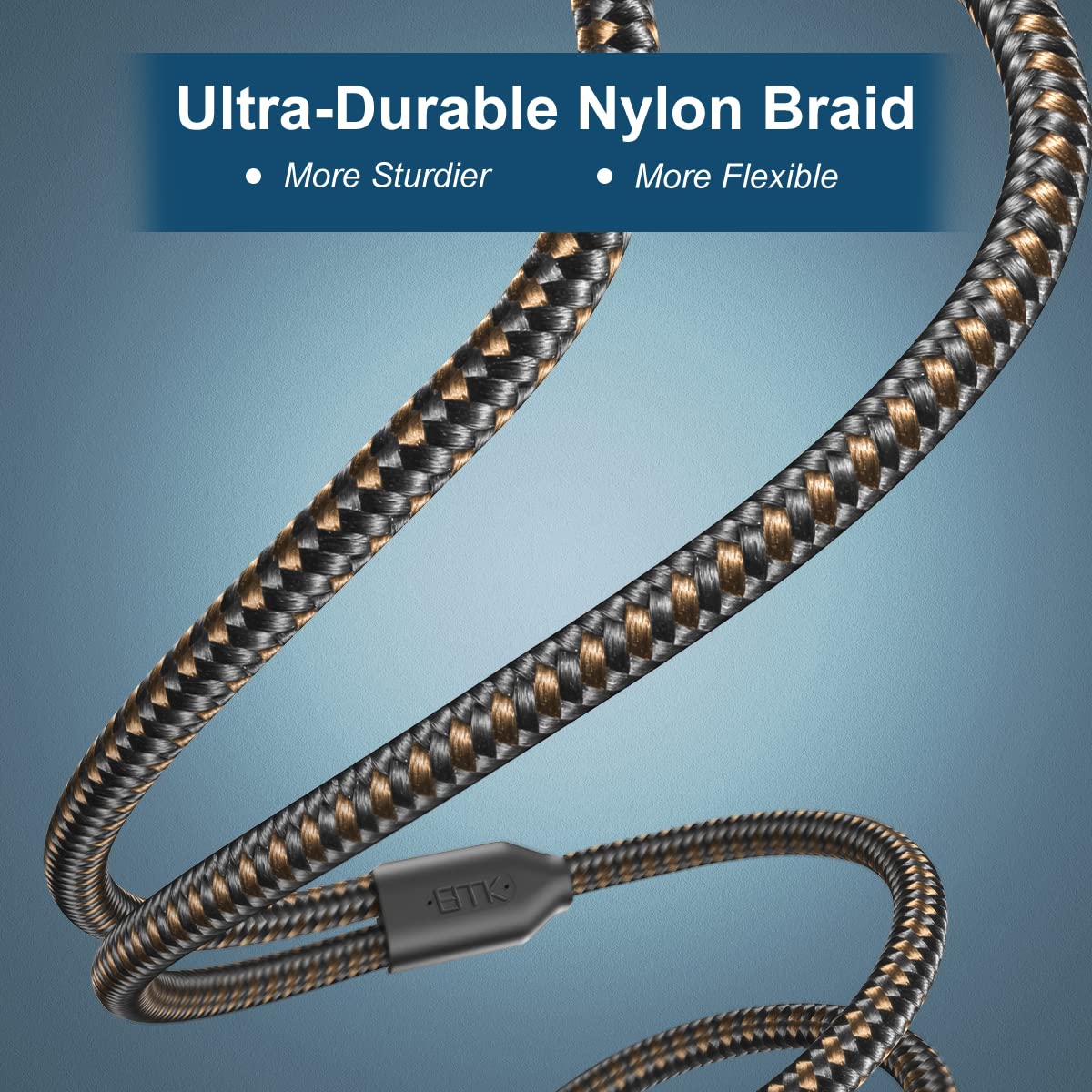 EMK 3.5mm to 2RCA Cable 24K Gold-Plated Nylon Braided RCA to Auxiliary Stereo Audio Headphone Male to Male 1/8 to RCA Cord for Tablet,Subwoofer,Home Theater,DVD Speaker,MP3/MP4,Player 10ft/3m