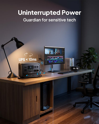 BLUETTI Elite 100 V2 Solar Generator with 2 200W Solar Panel (Ship Separately), 1024Wh Portable Power Station w/ 4 1800W AC Outlets, 35% Smaller, Ideal for Camping, Emergencies, Backup Power (2025New)