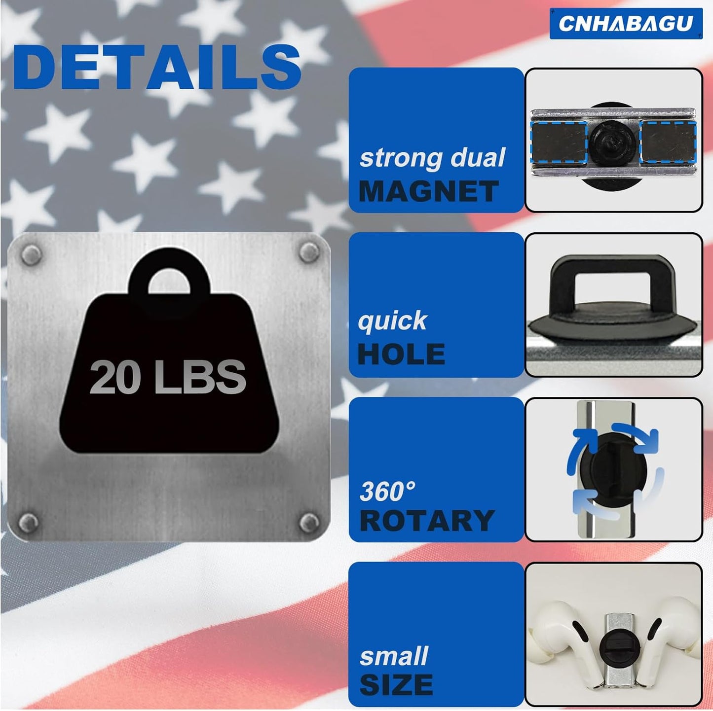 Magnet Zip Tie Mount Magnetic Zip Ties Mount Holder Strong 1-Second Magnetic Snap Installation Heavy-Duty Waterproof Cable Tie Mounts for Car Boat Workshop Industrial Organizing (12 Piece)