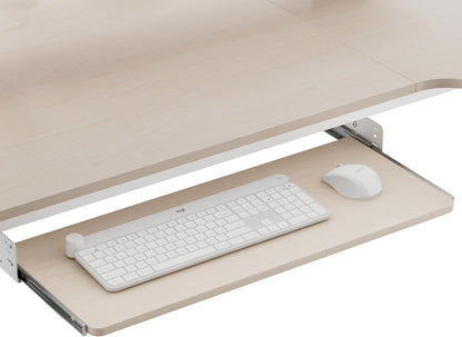 EUREKA ERGONOMIC Adjustable Keyboard Tray Under Desk, 28x11 Inch Large Slide Out Keyboard & Mouse Platform Tray, Wooden Pull Out Computer Keyboard Drawer for Typing Home Office Desk, Maple