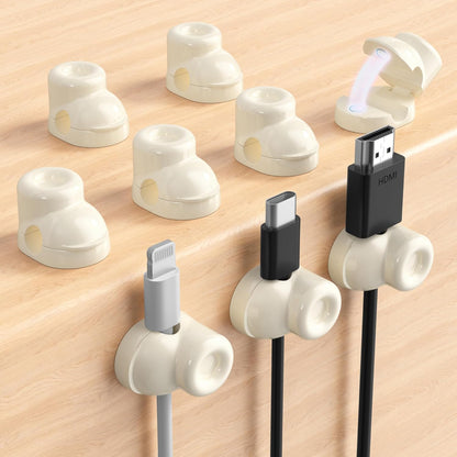 Magnetic Cable Clips, Adjustable Cord Holder Management, Adhesive Wire Keeper Organizer for Home Office Desk Phone PC Car Wall Desktop Nightstand Appliance (9-Pack Beige Shoes)